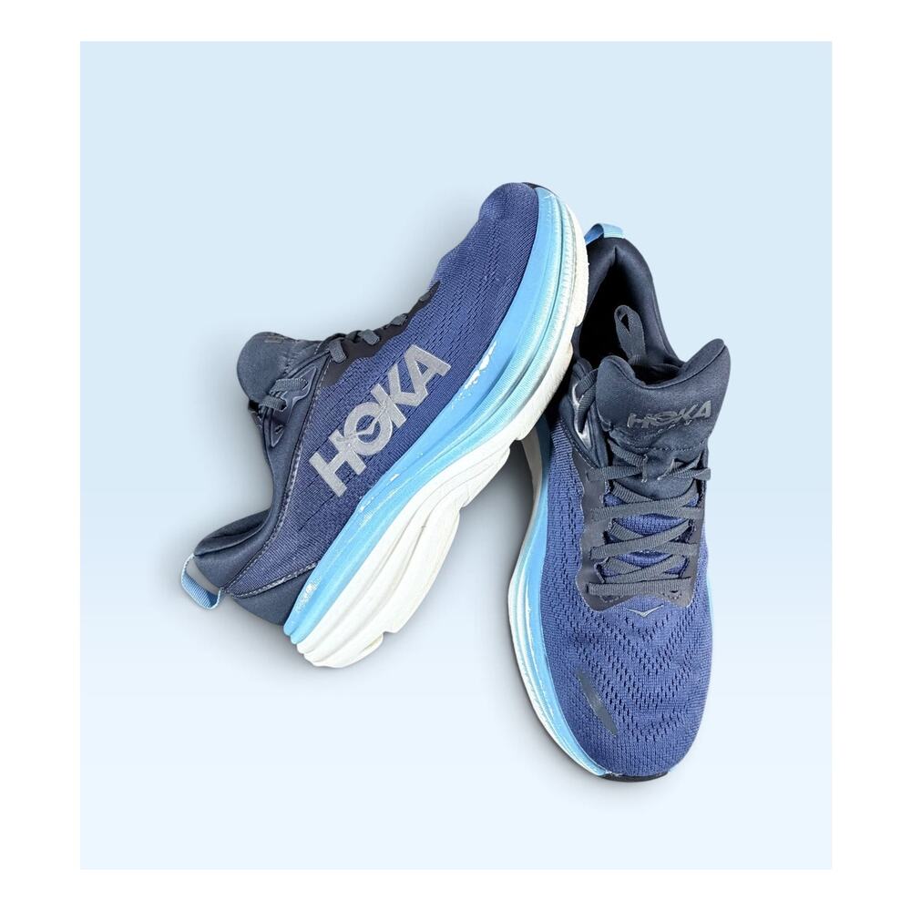 HOKA Bondi 8 Men's Size 11D Blue Navy Running Walking Shoes 1127952